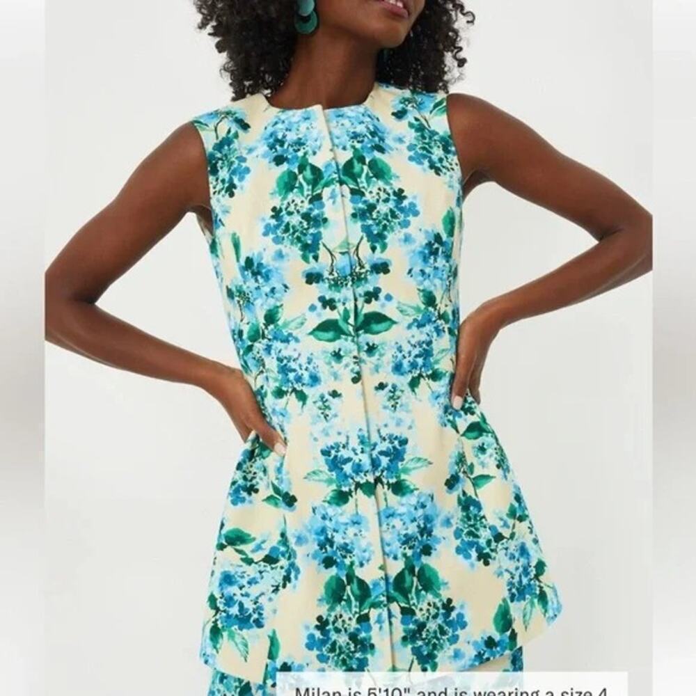 TUCKERNUCK Water's Edge Hydrangea Rhoda Floral Tunic Top Size 6 NWT
